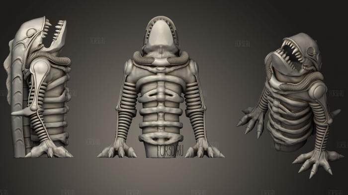 Alien Gargoyle stl model for CNC